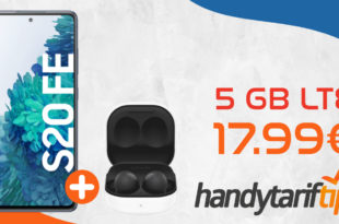 Samsung Galaxy S20 FE & Samsung Galaxy Buds2 mit 5 GB LTE nur 17,99€ monatlich