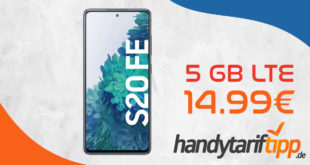 Samsung Galaxy S20 FE mit 5 GB LTE nur 14,99€ monatlich