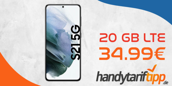 Samsung Galaxy S21 5G mit 20 GB LTE im Telekom oder Vodafone Netz nur 34,99€ monatlich - nur 9 Euro Zuzahlung