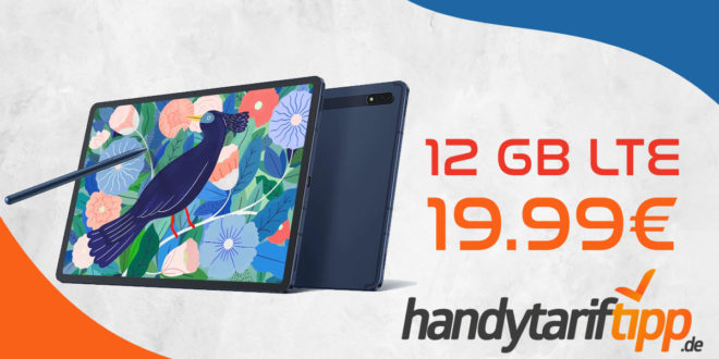 Samsung Galaxy Tab S7+ (Plus) 5G mit 12 GB LTE nur 19,99€ monatlich - nur 179 Euro Zuzahlung