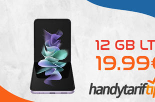 TOP DEAL! Samsung Galaxy Z Flip3 5G mit 12 GB LTE nur 19,99€ monatlich - nur 99 Euro Zuzahlung