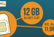 12 GB Allnet Flat für nur 11,99 EURMonat - ohne Vertragslaufzeit. Sonderaktion bis 21.12.2021.
