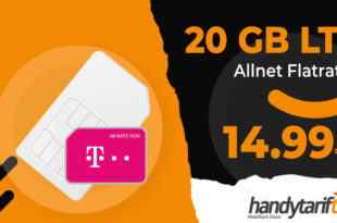 20 GB LTE Telekom Allnet Flat nur 14,99€ monatlich