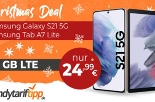 MEGA DEAL! Samsung Galaxy S21 5G & Samsung Tab A7 Lite mit 18 GB LTE nur 24,99€ monatlich