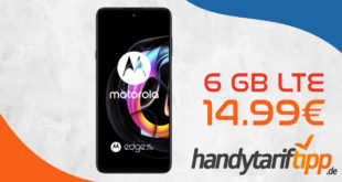 Motorola Edge 20 Lite 5G mit 6 GB LTE nur 14,99€ monatlich