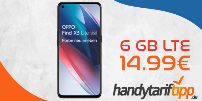 Oppo Find X3 Lite 5G mit 6GB LTE nur 14,99€ monatlich - nur 29 Euro Zuzahlung