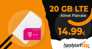 WEIHNACHTS DEAL! 20 GB LTE Telekom Allnet Flat nur 14,99€ monatlich