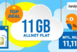 11 GB Allnet Flat für nur 11,11 EUR monatlich - ohne Vertragslaufzeit