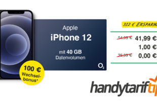 Apple iPhone 12 & 40 GB LTE & 5G & 100€ Wechselbonus nur 41,99€ monatlich - nur 1 Euro Zuzahlung