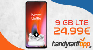OnePlus Nord 2 5G & OnePlus Buds Z mit 9 GB LTE nur 24,99€ monatlich - nur 1 Euro Zuzahlung