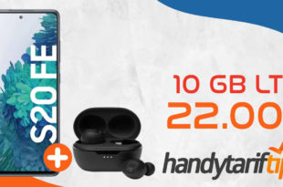 Samsung Galaxy S20 FE (2021) & JBL Tune 115TWS mit 10GB LTE nur 22 Euro monatlich - nur 75 Euro Zuzahlung