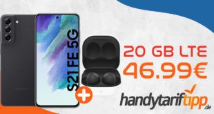 Samsung Galaxy S20 FE 5G & Galaxy Buds2 mit 20 GB LTE im Telekom Netz für 46,99€ monatlich