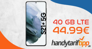 Samsung Galaxy S21+ 5G (S21Plus) mit 40 GB LTE im Telekom oder Vodafone Netz nur 44,99€ monatlich