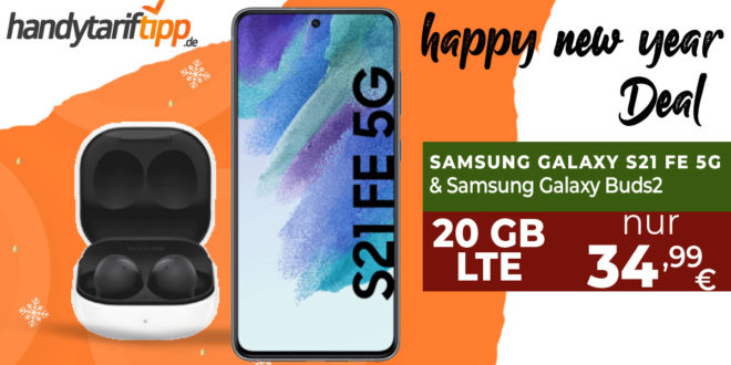 Samsung Galaxy S21 FE 5G & Samsung Galaxy Buds2 mit 20 GB LTE nur 34,99€ monatlich
