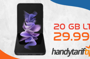Samsung Galaxy Z Flip3 5G mit 20GB LTE5G nur 29,99€ monatlich