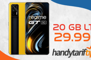 realme GT 5G & 100€ Wechselbonus & 20GB LTE5G nur 29,99€ monatlich