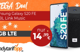 MEGA DEAL! Samsung Galaxy S20 FE & JBL Link Music mit 5GB LTE nur 14,99€ monatlich