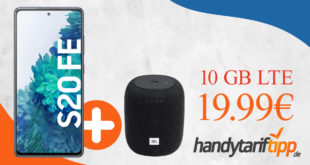 Samsung Galaxy S20 FE & JBL Link Music Bluetooth Lautsprecher mit 10GB LTE nur 19,99€ monatlich - nur 1 Euro Zuzahlung