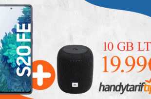 Samsung Galaxy S20 FE & JBL Link Music Bluetooth Lautsprecher mit 10GB LTE nur 19,99€ monatlich - nur 1 Euro Zuzahlung