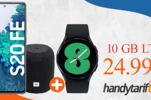 Samsung Galaxy S20 FE & JBL Link Music & Samsung Galaxy Watch4 LTE mit 10GB LTE nur 24,99€ monatlich