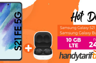 Samsung Galaxy S21 FE 5G & Samsung Galaxy Buds2 mit 10GB LTE nur 24,99€ monatlich