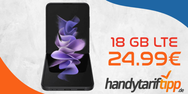 Samsung Galaxy Z Flip3 5G mit 18GB LTE nur 24,99€ monatlich - nur 39 Euro Zuzahlung