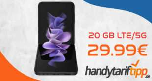 Samsung Galaxy Z Flip3 5G mit 20GB LTE 5G nur 29,99€ monatlich