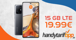 Xiaomi 11T Pro 5G 256 GB für einmalig 179 Euro mit 15GB LTE nur 19,99€ monatlich