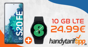 Samsung Galaxy S20 FE 5G & Samsung Galaxy Watch4 mit 10GB LTE nur 24,99€ monatlich