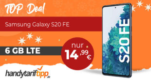 Samsung Galaxy S20 FE mit 6 GB LTE nur 14,99€ monatlich