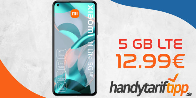 Xiaomi 11 Lite 5G mit 5GB LTE nur 12,99€ monatlich - nur 1 Euro Zuzahlung