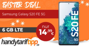 Oster-Deal - Samsung Galaxy S20 FE 5G mit 6 GB LTE nur 14,99€ monatlich