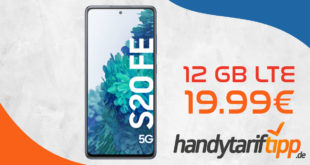 Samsung Galaxy S20 FE 5G mit 12GB LTE nur 19,99€ monatlich - nur 1 Euro Zuzahlung