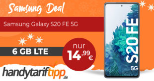 Samsung Galaxy S20 FE 5G mit 6GB LTE nur 14,99€ monatlich