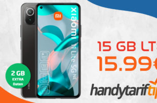 Xiaomi 11 lite 5G NE mit 15GB LTE nur 15,99€ monatlich - nur 1 Euro Zuzahlung und kein Anschlusspreis