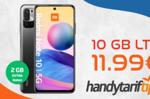Xiaomi Redmi Note 10 5G mit 10GB LTE nur 11,99 Euro monatlich – nur 13 Euro Zuzahlung und kein Anschlusspreis