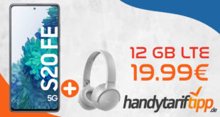 Samsung Galaxy S20 FE 5G & Pioneer SE-S3BT-H Overear Kopfhörer mit 12GB LTE nur 19,99€ monatlich