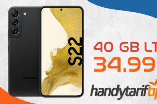Samsung Galaxy S22 mit 40GB LTE5G nur 34,99€ monatlich - Junge Leute erhalten 120GB LTE5G