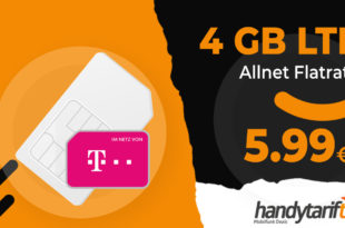 4 GB LTE Allnet Flat im Telekom Netz nur 5,99€ monatlich