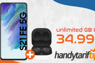 Für Selbständige - Samsung Galaxy S21 FE 5G & Galaxy Buds2 mit unlimited Data (bis 10 Mbits im Download) nur 34,99€ monatlich