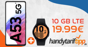 Samsung Galaxy A53 5G & Samsung Galaxy Watch4 mit 10GB LTE nur 19,99€ monatlich