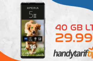 Sony Xperia 5 III 5G mit 40GB LTE5G nur 29,99€ monatlich - nur 79 Euro Zuzahlung