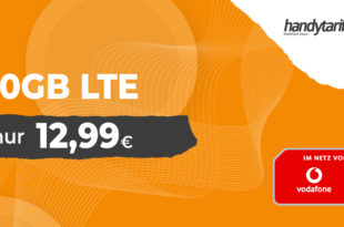 30 GB LTE Allnet Flat im Vodafone Netz nur 12,99€ monatlich