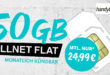 Allnet Flat 50 GB LTE monatlich kündbar nur 24,99€Monat