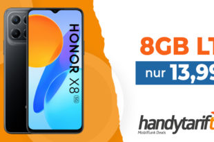 Honor X8 5G mit 8 GB LTE nur 13,99€ monatlich - nur 25 Euro Zuzahlung und kein Anschlusspreis