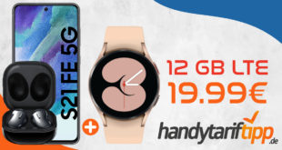 Samsung Galaxy S21 FE 5G & Samsung Galaxy Buds Live & Samsung Galaxy Watch4 mit 12GB LTE nur 19,99€ monatlich