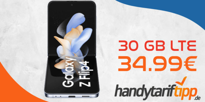 Samsung Galaxy Z Flip4 5G & 50€ Wechselbonus mit 30GB LTE nur 34,99€ monatlich - nur 49 Euro Zuzahlung