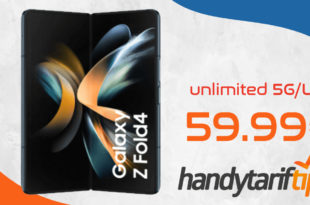 Samsung Galaxy Z Fold4 5G mit o2 Free Unlimited Max für 59,99€ monatlich - nur 179 Euro Zuzahlung