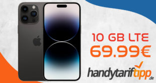 Apple iPhone 14 Pro Max mit 10GB LTE für 69,99€ monatlich - nur 29,99€ Zuzahlung