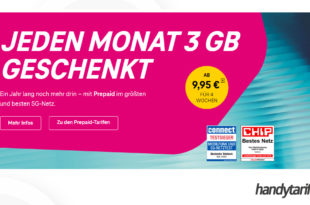 Telekom Prepaid - jeden Monat 3GB geschenkt